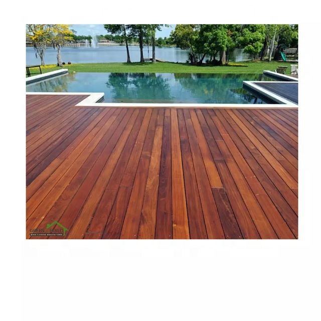 Kayu Brazil Alami Luar Ruangan IPE Kayu Decking Dek Luar Lantai Kayu Ubin