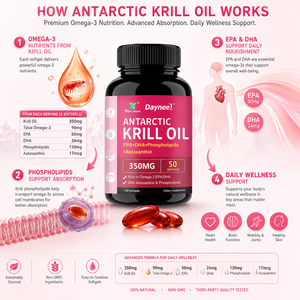 Huile de Krill de l'Antarctique à Marque Blanche, Compléments Alimentaires Oméga 3, EPA DHA, Bien-être Quotidien, Soutien Peau et Ongles, OEM ODM - Product Image 3