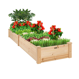 Natural Wood Outdoor Patio Succulent Potting Plant Pots Growing Vegetables Flowers Garden Planting Bed Planter Box