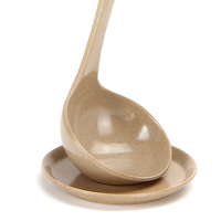 Cuillère à soupe en fibre de coque de riz à long manche, pour mariage, service profond, cuisson du porridge, cuisine, écologique, légère