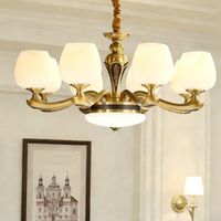 Lustre en laiton massif de style européen, éclairage décoratif de luxe, applique murale pour salon, chambre à coucher, salle à manger, luminaires LED