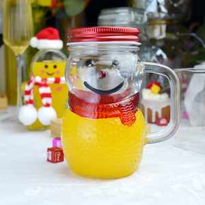 Christmas <strong>Mason</strong> <strong>Jar</strong> with Metal Lid and <strong>Plastic</strong> Straw - Product Image 3