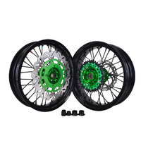 Jeu de roues Supermoto CNC 7116-T6 en aluminium 16-17 pouces pour moto tout-terrain Kawasaki – Jantes et moyeu