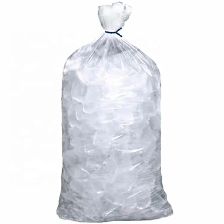 10 lb 8lb transparent food grade LDPE Plastic customization logo printing freezer bags with with twist Ties poly ice bags