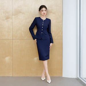 Ensemble de costume ajusté uni pour femme, nouvelle collection automne-hiver, design coréen haut de gamme, élégant, tendance, professionnel, pour le travail et les déplacements - Product Image 5