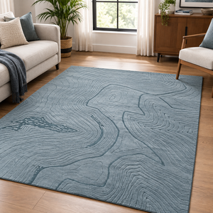 Tapis en laine tufté à la main avec envers en latex – Tapis contemporain texturé et doux pour salon, chambre et décoration intérieure - Product Image 1