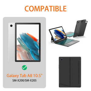 Custodia con Tastiera Wireless Rimovibile per <span class=keywords><strong>Samsung</strong></span> Galaxy <span class=keywords><strong>Tab</strong></span> <span class=keywords><strong>A8</strong></span> 10.5" - Cover Sottile in Pelle con Porta Penna - Product Image 2