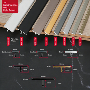Profilé en T ultra-fin en alliage d'aluminium pour revêtement de sol stratifié, bordure de carrelage mural <span class=keywords><strong>et</strong></span> de <span class=keywords><strong>plafond</strong></span>, couvre-joint de carrelage pour salle de bain <span class=keywords><strong>et</strong></span> cuisine - Product Image 4