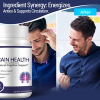 Extrait de Ginkgo Biloba OEM avec poudre de levure de vitamine B pour la santé du cerveau et les suppléments à base de plantes Focus