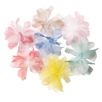 Bunga Tulle 3D Buatan Tangan dari Organza, Bunga Artifisial untuk Aksesoris Rambut DIY