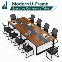 Table de réunion extensible moderne pour salle de conférence, 3 mètres, oblongue, en MDF, ensemble de 10 chaises, mobilier de bureau