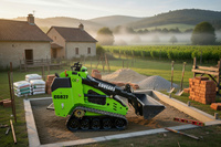 Nouvelle Arrivée 2026 – Chargeuse Compacte sur Chenilles Diesel EPA 25 CV 1,5 Tonne CG827 Cougars avec Broyeur, Conforme EPA Tier 4