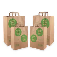 Customised Kraft Paper Bag with Flat Handle