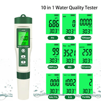 Testeur numérique 10-en-1 de résistivité/fertilité/H2/pH/TDS/EC/ORP/S.G/sel/température, mesureur TDS, mesureur PPM, testeur d'eau hydrogénée