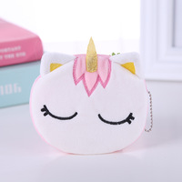 Peluche licorne porte-monnaie porte-clés portefeuille pendentif 3D poupée jouets mignon dessin animé licorne pièce sac de rangement Antl-Lost cadeau promotionnel