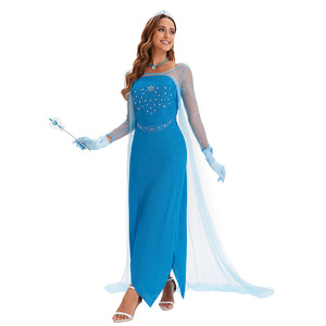 Disfraz de Princesa Elsa para Adultos, Azul, Disfraz de Reina de Frozen, Cosplay, Personaje de Anime, Disfraz para Actuación, Tallas S-3XL - Product Image 2