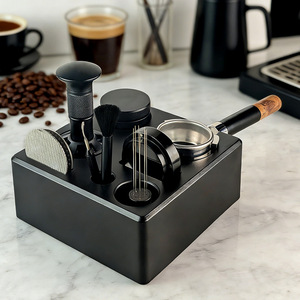 Espresso Machine Handle Holder Abs Square Tamper Drawer <b>Style</b> <b>Powder</b> Dispenser Multi Functional Storage Base For Cafes - Product Image 3