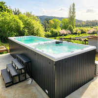 Piscine de nage à contre-courant de luxe pour l'extérieur avec spa et bain à remous