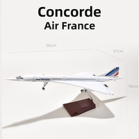 Modèle d'avion en résine à l'échelle 1/125, 50 cm, Concorde d'Air France, avion supersonique avec trains d'atterrissage