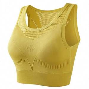 Women Seamless Quick-Drying Sports Gathered Shockproof Tank Top Gym Fitness Yoga Vest Paddded <strong>Bra</strong> - Product Image 5