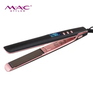 เครื่องหนีบผมเหล็กแบนแบบกำหนดเอง,เครื่องหนีบผม Lcd ไทเทเนียม Plancha De Cabello เครื่องหนีบผมแบนแบบมืออาชีพ480องศา