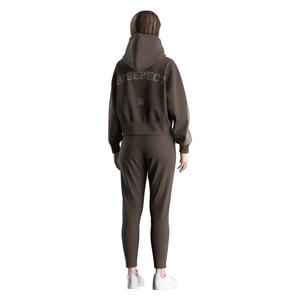 Ensembles de sweats à capuche courts tendance pour femmes, avec une coupe courte et élégante qui apporte une touche moderne aux tenues décontractées de tous les jours - Product Image 3