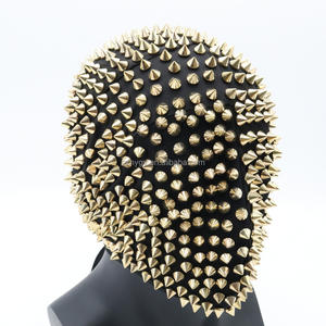 Máscara de fiesta Punk de cara completa estilo Kanye, punta de remache para Halloween, Hip Hop, club nocturno, baile, disfraz de terror, decoración del hogar - Product Image 5