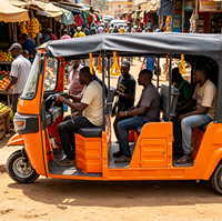 Offre Spéciale – Tuk-Tuk Électrique 60V Orange à Carrosserie en Acier pour 8 Passagers, Idéal pour le Transport Touristique dans les Sites Panoramiques d'Afrique