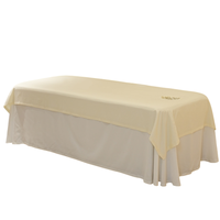 Drap plat en polyester ultra-léger jaune clair, résistant aux taches, infroissable, séchage rapide, housse de lit de beauté professionnelle