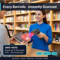 Lecteur de codes-barres 1D portable USB UMG-HS10 à décodage rapide -20~50 ° C pour la vente au détail en entrepôt