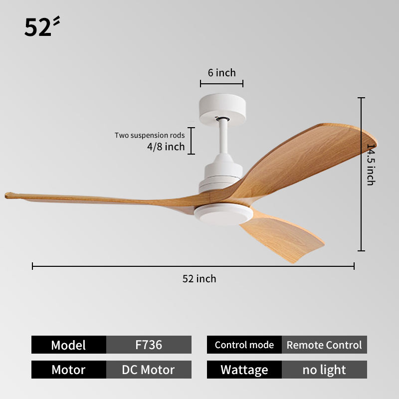 52inch- White + natural wood color