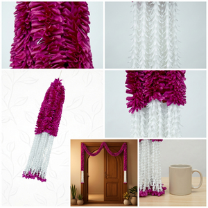 Guirnalda de Flores Artificiales Moradas y Blancas, Decorativa, Colgante, para Bodas, Festivales, Templos y Eventos - Product Image 6