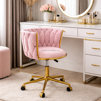 Chaise TUQ élégante la plus vendue, 26 cm de haut, en velours capitonné, pliable, légère, avec coussin d'assise moelleux, structure en métal doré