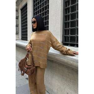 Conjunto de suéter de punto para mujer Sobe con estampado brillante, antipilling, 1000g 9970 - Product Image 3