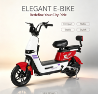 Bicicleta Eléctrica China 2026, 500W/1000W, Batería de Plomo-Ácido de 48V, Largo Alcance, Asistencia al Pedaleo, Bicicleta Urbana, Compra Directa de Fábrica