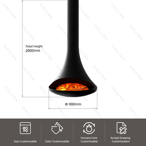 Chimenea Suspendida de <span class=keywords><strong>Bioetanol</strong></span> sin Humo para Decoración de Interiores de Estilo Popular CRUISE 2025, Chimenea Colgante de 90 cm - Product Image 4