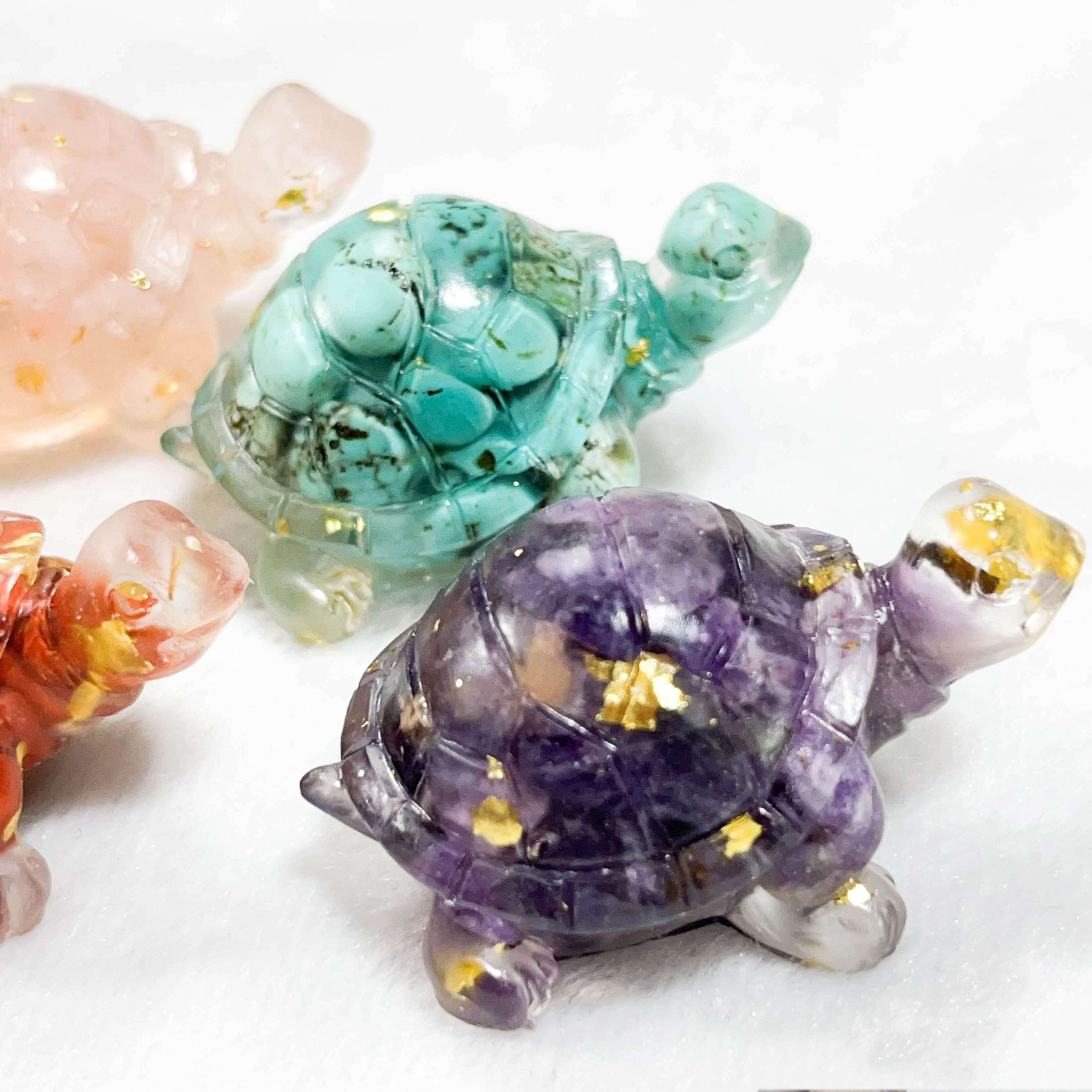 Crystal Chip Figure Wholesale Crystal Bulk Carving Crafts Healing Stone Tortoise Resin Turtles for Home Decoration