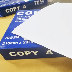 Papel de copia A4 de pulpa de madera cruda 70g 80g Papel de copia A4 directo de fábrica