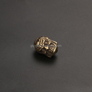 Direkt vom Hersteller CA798 Handgefertigter Buddha-Kopf aus Massivkupfer, Glücksbringer, Beidseitig, Messing-Vajra-Bodhi-Zubehör - Product Image 4