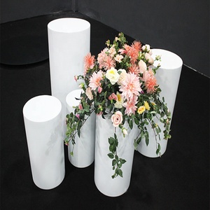 Piedistalli Decorativi per Matrimoni, Supporti Cilindrici Bianchi in Metallo per Esposizione Floreale, Piedistalli per Eventi e Feste Nuziali - Product Image 3