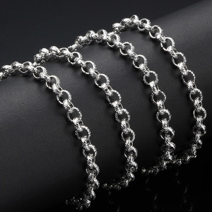 Wholesale Textured Rolo <b>Chain</b> | Embossed O Ring <b>Necklace</b> <b>Chain</b> Roll for Jewelry Making - Product Image 2