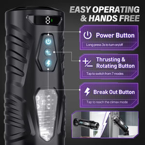 Coupe de masturbation électrique, jouets sexuels, masturbateur vaginal, secouement automatique, succion, gémissements sexy, masturbateur masculin - Product Image 3