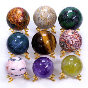 Al por mayor al por mayor bola de cristal jaspe rojo cristal de cuarzo piedras esfera - Product Image 2