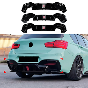 Diffusore Paraurti Posteriore <span class=keywords><strong>F20</strong></span> in ABS Nero Lucido Splitter Labbro Posteriore per <span class=keywords><strong>BMW</strong></span> <span class=keywords><strong>Serie</strong></span> <span class=keywords><strong>1</strong></span> <span class=keywords><strong>F20</strong></span> F21 LCI M Sport 2015-2019 <span class=keywords><strong>Accessori</strong></span> Auto - Product Image 1