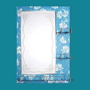 4 + 4 mm azul cielo Doble espejo de plata con estante