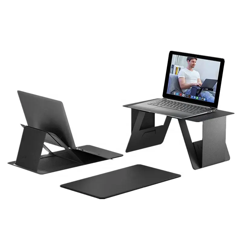 Universal Ergonomic Light Bed Table Paper Thin Foldable Vertical Portable Height Adjustable Laptop Stand for Desk