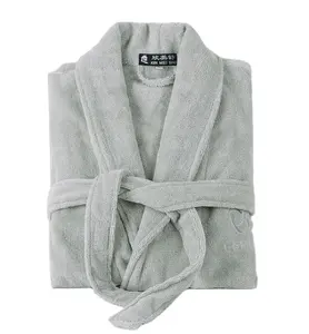 Wholesale luxury bathroom cotton bathrobe sets Soft and breathable terry fabric bathrobe for men