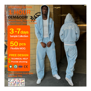 Bộ đồ thể thao nam kiểu dáng ngắn, áo hoodie và quần jogger in logo bằng kỹ thuật in lụa - Product Image 1