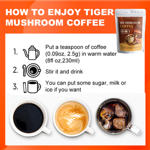 AMULYN 60 porciones 10 en 1 Super Mushroom Coffee Powder Bitter Taste Paquete OEM Café negro saludable con champiñones - Product Image 5