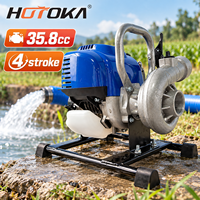 Pompa Air Portabel HOTOKA GX35 35.8cc 4 Tak Bensin 0.95kW 144F Mesin Penggerak Pompa Transfer Air Irigasi Pertanian